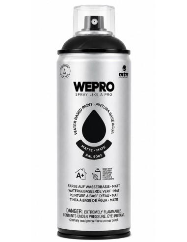 SPRAY WEPRO BASE AGUA MATE NEGRO RAL 9005 400ml