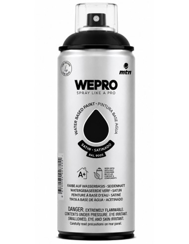 SPRAY WEPRO BASE AGUA SATINADO NEGRO COSMOS RAL 9005 400ml