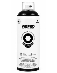 SPRAY WEPRO BASE DISOLVENTE RAL 9005 BRILLO NEGRO COSMOS 400ml