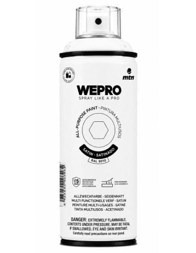 SPRAY WEPRO BASE DISOLVENTE RAL 9010 SATINADO BLANCO ESTELAR 400ml