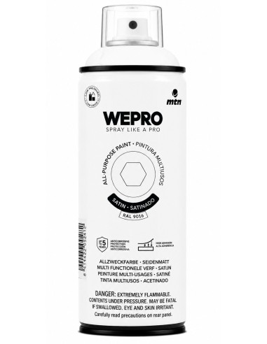 SPRAY WEPRO BASE DISOLVENTE RAL 9016 SATINADO BLANCO IGLÚ 400ml
