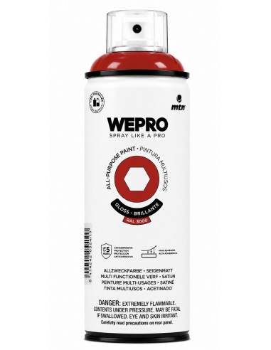SPRAY WEPRO BASE DISOLVENTE RAL 3000 ROJO MOSCÚ 400ml
