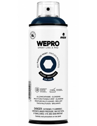 SPRAY WEPRO BASE DISOLVENTE RAL 5020 AZUL MOANA 400ml