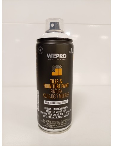 SPRAY PINTURA AZULEJOS Y MUEBLES BRILLANTE BLANCO 400ml (MTN)