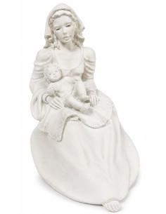 FIGURA VIRGEN MARÍA CON NIÑO RESINA 35cm