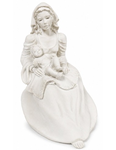 FIGURA VIRGEN MARÍA CON NIÑO RESINA 35cm