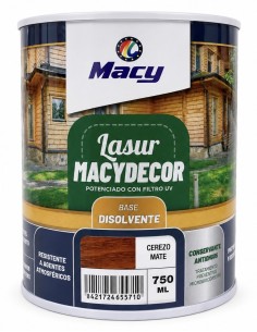 MACYDECOR LASUR AL DISOLVENTE MATE CEREZO 750 ml (Macy)