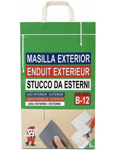 B-12 MASILLA EXTERIOR EN POLVO BLANCA  5kg Baixens