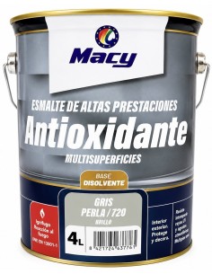 ESMALTE ANTIOXIDANTE BRILLO GRIS PERLA 720  4lt ALTAS PRESTACIONES (Macy)