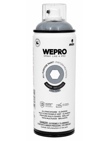 SPRAY WEPRO BASE DISOLVENTE RAL 7040 GRIS FIORDO  400ml
