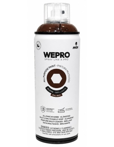SPRAY WEPRO BASE DISOLVENTE RAL 8011 MARRÓN JAZZ  400ml