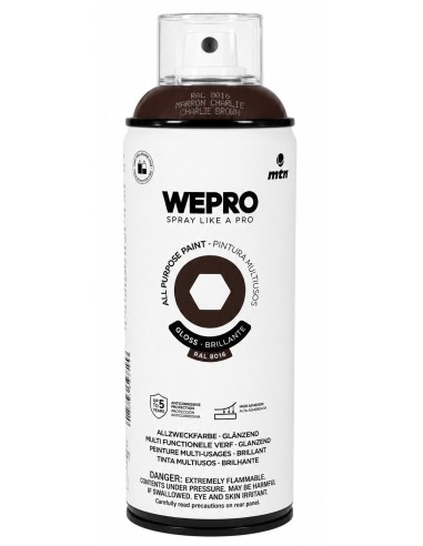 SPRAY WEPRO BASE DISOLVENTE RAL 8016 MARRÓN CHARLIE  400ml