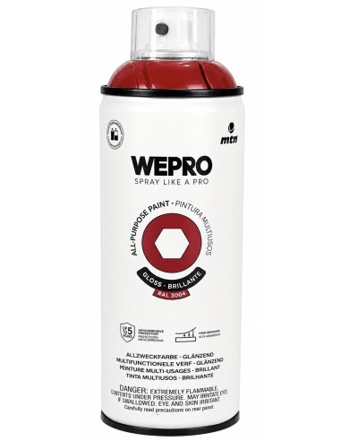 SPRAY WEPRO BASE DISOLVENTE RAL 3004 ROJO BACO 400ml