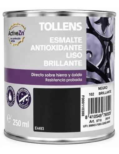 ESMALTE ANTIOXIDANTE LISO BRILLO NEGRO 250ml (Revetón)