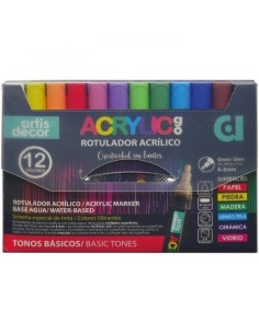SET 12 ROTULADORES ACRYLIC GO TONOS BÁSICOS (4-5mm)