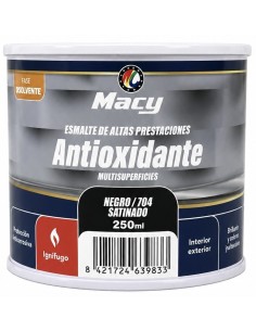 ESMALTE ANTIOXIDANTE SATINADO NEGRO 704   250ml ALTAS PRESTACIONES (Macy)
