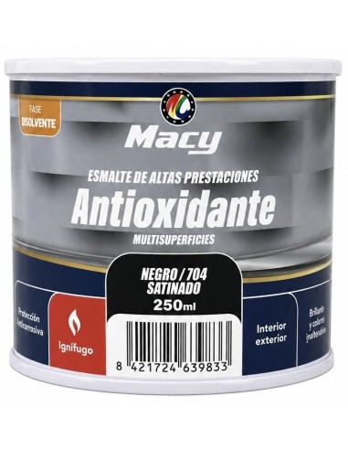 ESMALTE ANTIOXIDANTE SATINADO NEGRO 704   250ml ALTAS PRESTACIONES (Macy)