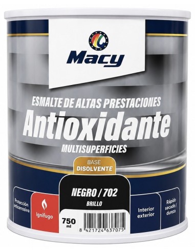 ESMALTE ANTIOXIDANTE BRILLO NEGRO 702   750ml ALTAS PRESTACIONES (Macy)