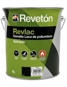 ESMALTE LACA DE POLIURETANO REVLAC NEGRO SATINADO 4lt (Revetón)