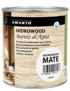 HIDROWOOD BARNIZ MARINO AL AGUA MATE INCOLORO 250ml (Amarto)