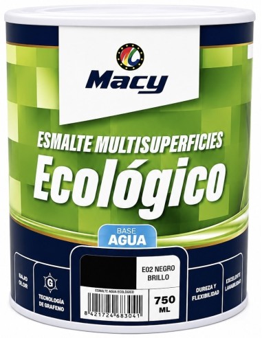 ESMALTE ECOLÓGICO BRILLO NEGRO 750ml (Macy)