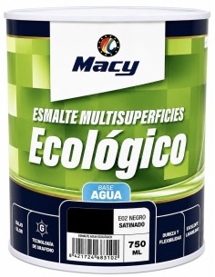 ESMALTE ECOLÓGICO SATINADO NEGRO 750ml (Macy)