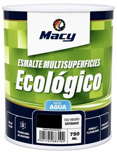 ESMALTE ECOLÓGICO SATINADO NEGRO 750ml (Macy)