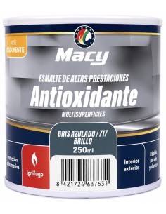ESMALTE ANTIOXIDANTE BRILLO GRIS AZULADO 717   250ml ALTAS PRESTACIONES (Macy)