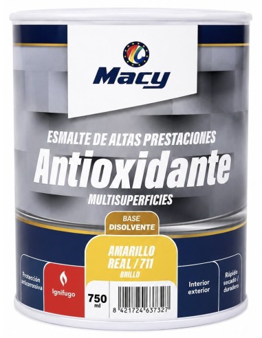ESMALTE ANTIOXIDANTE BRILLO AMARILLO REAL 711  750ml ALTAS PRESTACIONES (Macy)