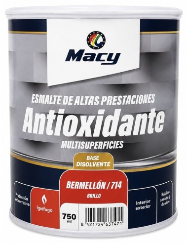 ESMALTE ANTIOXIDANTE BRILLO BERMELLÓN 714   750ml ALTAS PRESTACIONES (Macy)