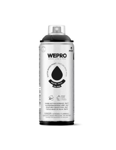 SPRAY WEPRO BASE AGUA MATE NEGRO RAL 9005 400ml
