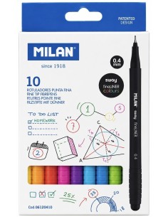 CAJA 10 ROTULADORES PUNTA FINA 0.4mm cód.06120410 (Milán)
