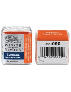 ACUARELA 1/2 GODET AMARILLO CADMIO NARANJA Nº090 W&N COTMAN