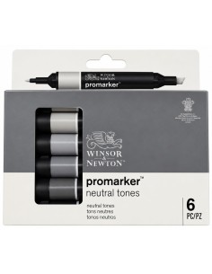 SET 6 ROTULADORES PROMARKER TONOS NEUTROS WINDSOR & NEWTON