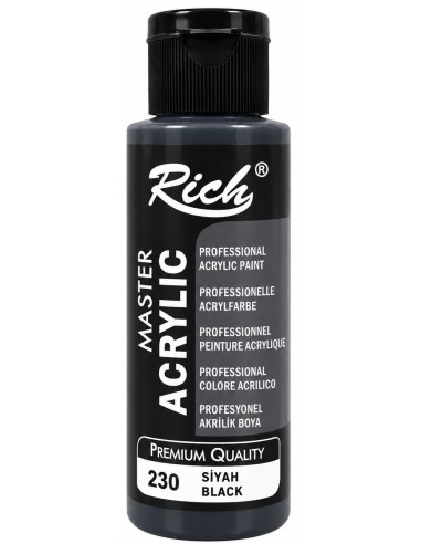 PINTURA ACRÍLICA MATE  NEGRO Nº230 120ml (Rich)