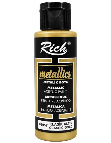PINTURA ACRÍLICA METALLICS ORO CLASSIC 03957 120ml (Rich)