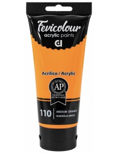 PINTURA ACRÍLICA FEVICOLOUR NARANJA MEDIO Nº110 200ml