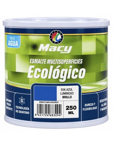 ESMALTE ECOLÓGICO BRILLO AZUL LUMINOSO E06  250ml (Macy)