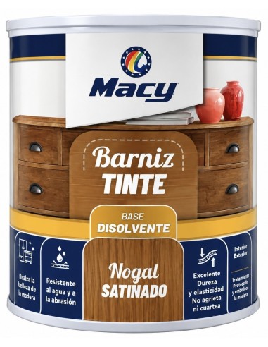 BARNIZ TINTE SATINADO NOGAL 375ml (Macy)