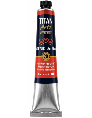 ACRÍLICO TITÁN EXTRAFINO ROJO CADMIO CLARO Nº20 serie 4