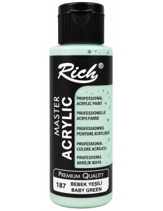 PINTURA ACRÍLICA MATE BABY GREEN Nº187 120ml (Rich)