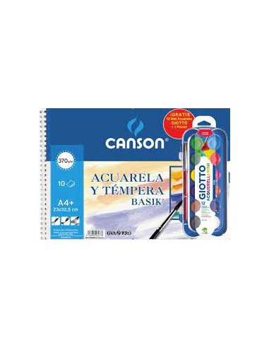 BLOC ACUARELA Y TÉMPERA A4 + ACUARELAS GIOTTO