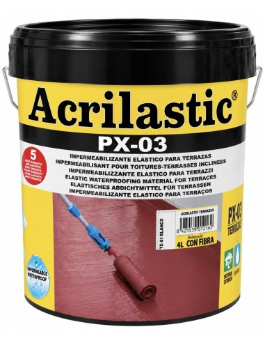 PX-03 IMPERMEABILIZANTE C/FIBRA ACRILASTIC BLANCO 4L