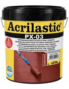 PX-03 IMPERMEABILIZANTE C/FIBRA ACRILASTIC ROJO LEVANTE 4L