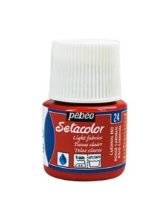 PINTURA TELA SETACOLOR TRANSPARENTE ROJO CARDENAL Nº24 45ml