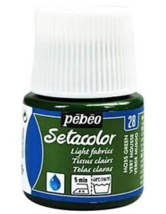 PINTURA TELA SETACOLOR VERDE MUSGO Nº28  TELAS CLARAS 45ml
