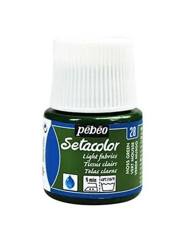 PINTURA TELA SETACOLOR VERDE MUSGO Nº28  TELAS CLARAS 45ml