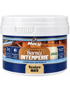 BARNIZ INTEMPERIE AL AGUA INCOLORO MATE 375ml (Macy)