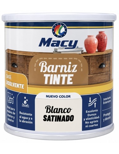 BARNIZ TINTE SATINADO BLANCO 125ml (Macy)