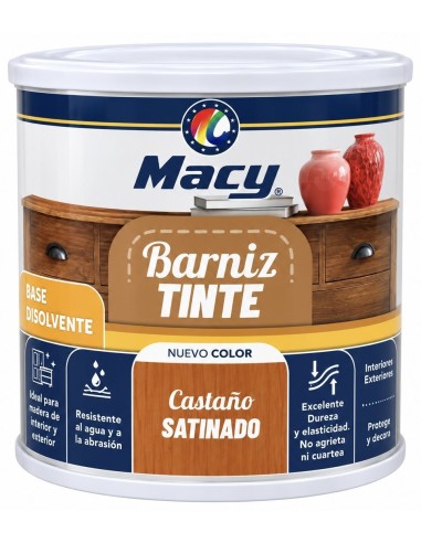 BARNIZ TINTE SATINADO CASTAÑO 125ml (Macy)
